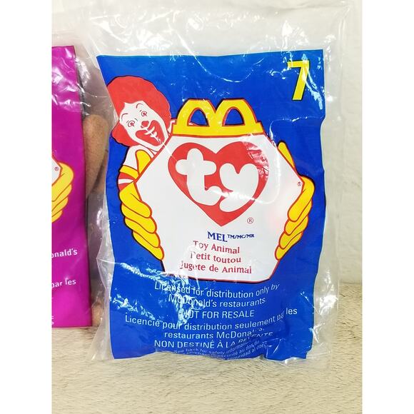 McDonalds TY Toy Animal Doby & Mel 1998 Plush Vintage New Sealed - Picture 3 of 8